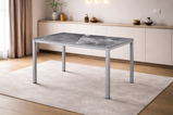 Amber Stone Top Dining Table In Black, Grey & White
