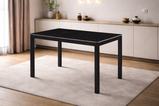 Amber Stone Top Dining Table In Black, Grey & White