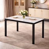 Amber Stone Top Dining Table In Black, Grey & White