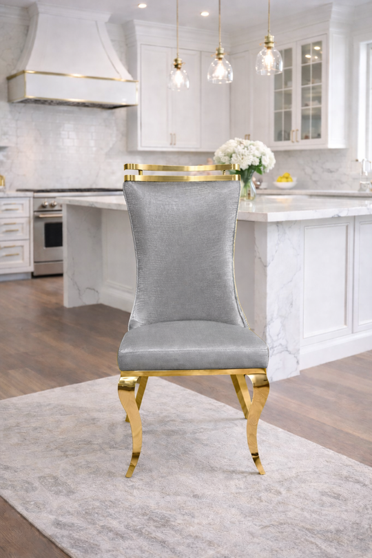 Greek Curved High Back , Sculpted-Leg , Contemporary Dining Chair