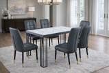 Windsor MDF Marble Effect High Gloss Windsor Dining Table (No Chairs Included) with Optional Gold Or Black Frame