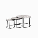 Clark Modern Nesting Coffee Table Set – Stone Top