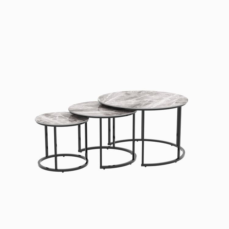 Clark Modern Nesting Coffee Table Set – Stone Top