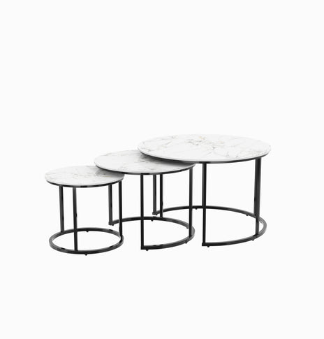 Clark Modern Nesting Coffee Table Set – Stone Top