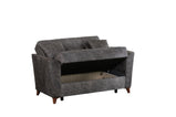 7star Donence Sofabed in Grey in Suede Clic clac 3 Seater Sofabed with Storage & Free 2 Cushions