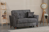 7star Donence Sofabed in Grey in Suede Clic clac 3 Seater Sofabed with Storage & Free 2 Cushions