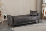 7star Donence Sofabed in Grey in Suede Clic clac 3 Seater Sofabed with Storage & Free 2 Cushions