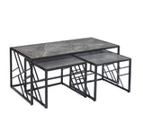 Oval MDF Coffee Table With Side Table Black, Grey or White Coffee Table, Nest Table with Optional  Side Tables