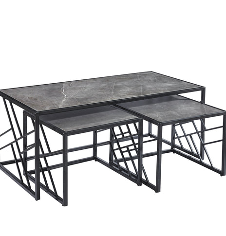Oval MDF Coffee Table With Side Table Black, Grey or White Coffee Table, Nest Table with Optional  Side Tables