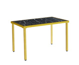 Oval MDF High Gloss Marble Look Alike Dining Table (No Chairs Included) In Black, Grey or White with Optional Gold or Black Frame