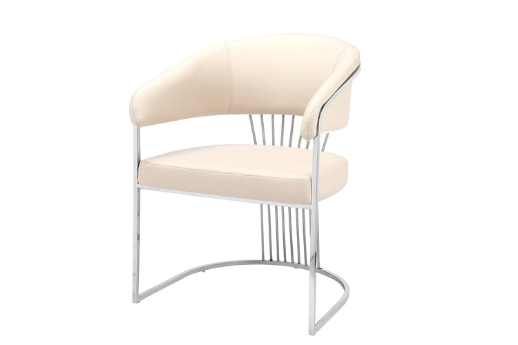 POSH Dining Chair In Chrome Frame Available In Beige , Grey And Black