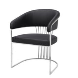 POSH Dining Chair In Chrome Frame Available In Beige , Grey And Black
