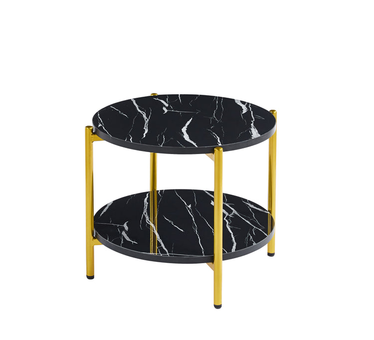 Vina  Black, Grey Coffee Table & Side Table with Optional Gold Or Black Frame