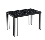 Windsor MDF Marble Effect High Gloss Windsor Dining Table (No Chairs Included) with Optional Gold Or Black Frame