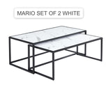 Mario  Set of 2 Piece Coffee Table Set In White , Black And Grey