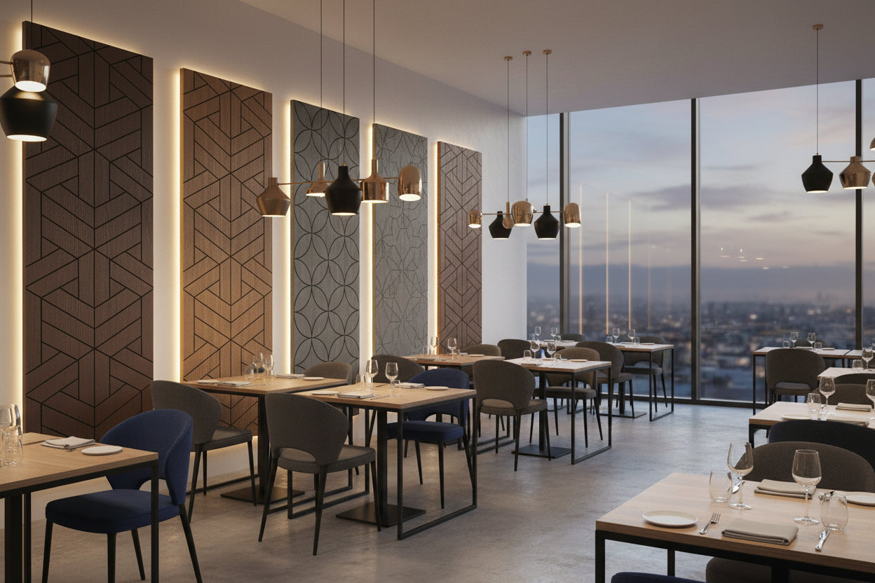 Engraved Acoustic Wall Panels – Wood Veneer Soundproof Decorative Pane ...