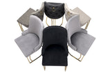 Bruno Faux Leather/Velvet Dining chairs Foam Padded With Optional Gold or Silver Frame Matching legs