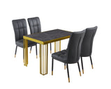 Windsor MDF Marble Effect High Gloss Windsor Dining Table (No Chairs Included) with Optional Gold Or Black Frame