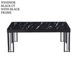 Windsor Black, Grey Coffee Table with Optional Gold Or Black Frame