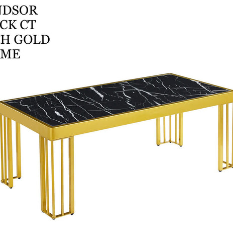 Windsor Black, Grey Coffee Table with Optional Gold Or Black Frame