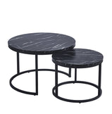 OVAL ROUND COFFEE TABLE SET OF 2