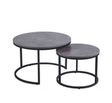 OVAL ROUND COFFEE TABLE SET OF 2