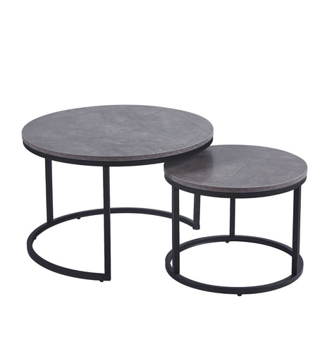 OVAL ROUND COFFEE TABLE SET OF 2